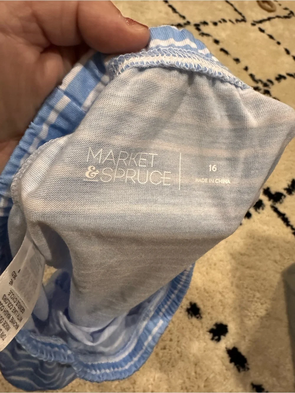 Market & Spruce Children's Light Blue Striped Pajama Set - Short Sleeve & Shorts